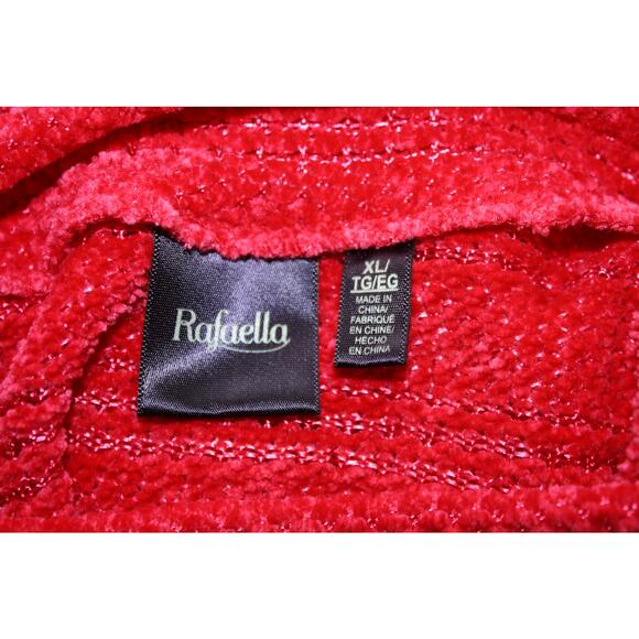 Rafaella XL Women's Pullover Long Sleeve Sweater Light Red Soft Knit Stripped - Picture 3 of 5